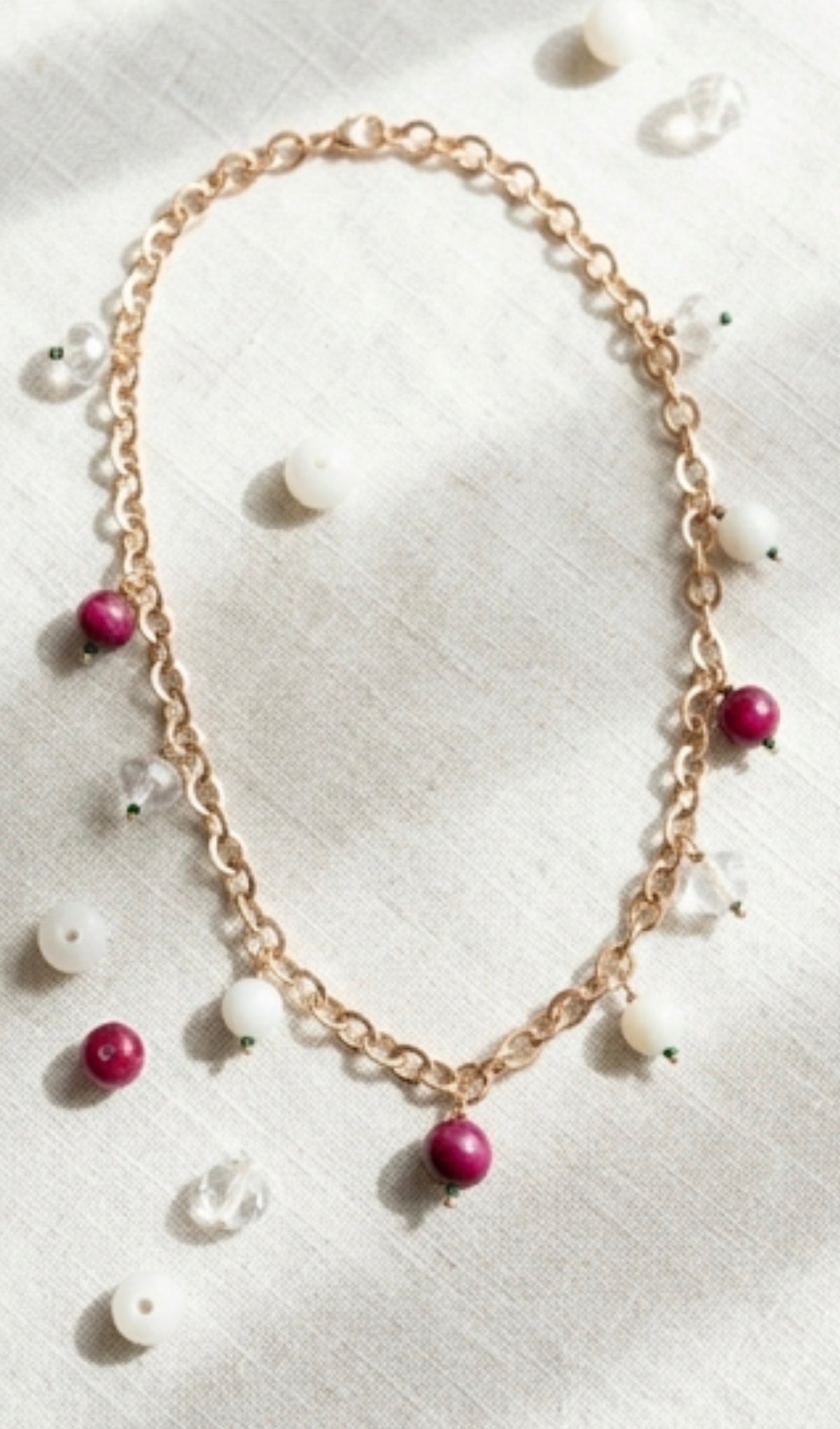 Collier Chaîne Pendentifs Perles "Éclat Bohème"