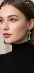 Boucles d'oreilles Turquoise & Or